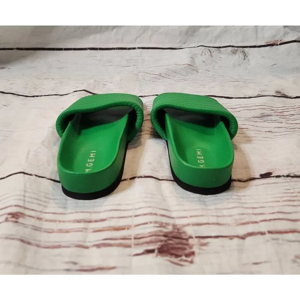 M. Gemi Green Padded Slide Sandals - Picture 3 of 6